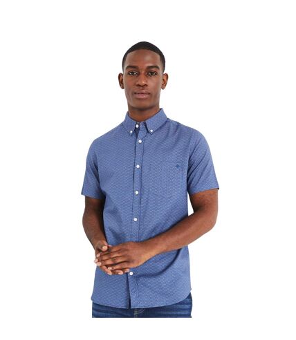 Mens geometric short-sleeved shirt blue Maine