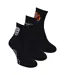 3 Pairs Men Black Quarter Crew Breathable Socks-3
