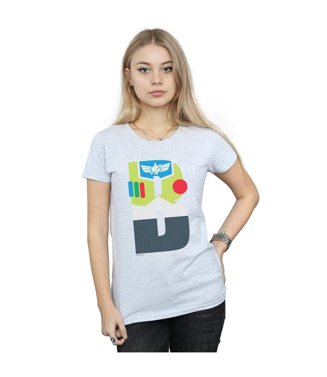 Disney Femme/Les femmes Alphabet B Is For Buzz Lightyear Cotton T-Shirt (Gris sportif) - UTBI44286-2