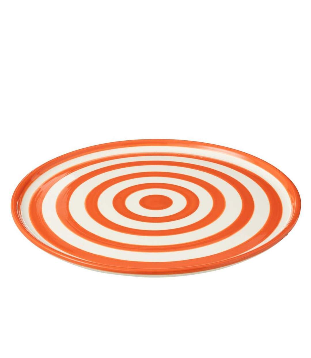 Assiette de Présentation en Céramique Granada Rayure 34cm Orange-2