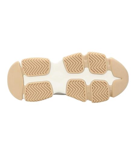 Womens/ladies Possession-e Platform Trainers Cream Steve Madden
