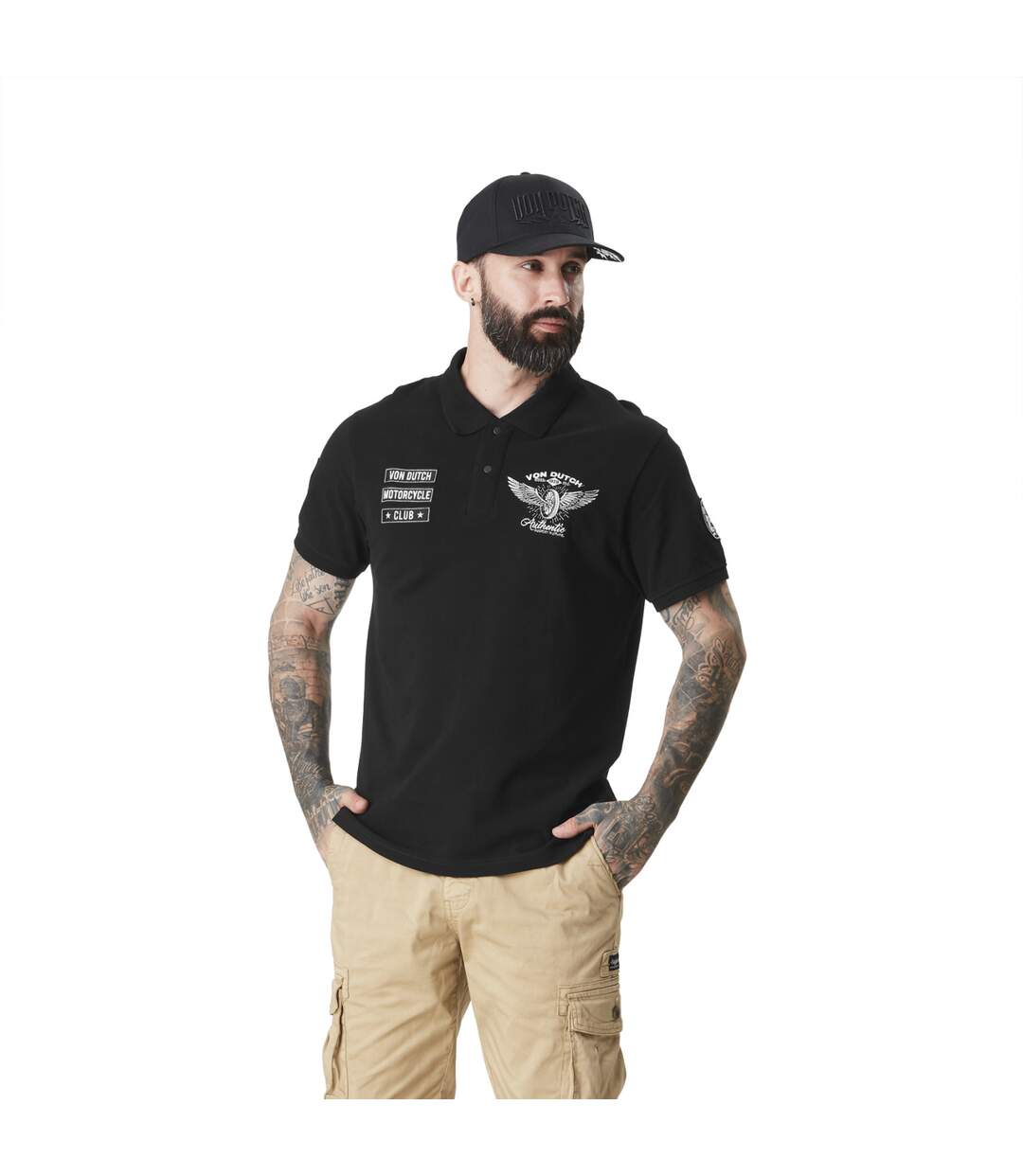 Polo homme avec logo et badges en coton Club Vondutch-1