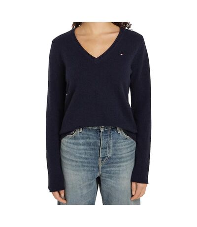 Pull marine femme tommy hilfiger soft ww0ww43505 - l