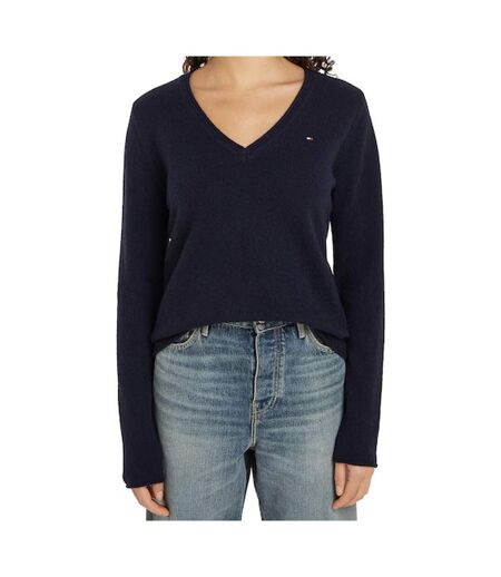 Pull marine femme tommy hilfiger soft ww0ww43505 - l