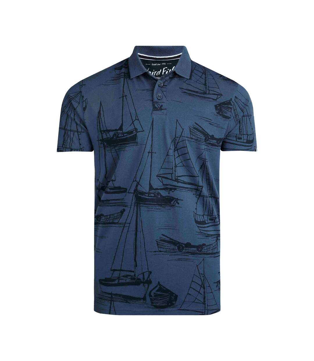 Polo sarat homme bleu marine pastel Weird Fish-1