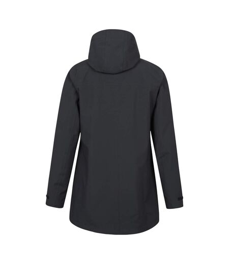 Womens/ladies april longline waterproof jacket black Mountain Warehouse