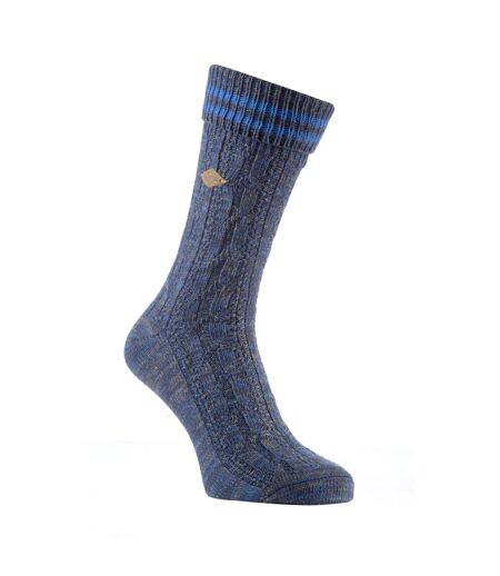 2 Pack Mens Cable Knit Cotton Boot Dress Socks with Turn Over Top