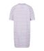 Robe T-shirt Motif/style Rayé Femme Blanc Vieux Lilas Urban Classics-3