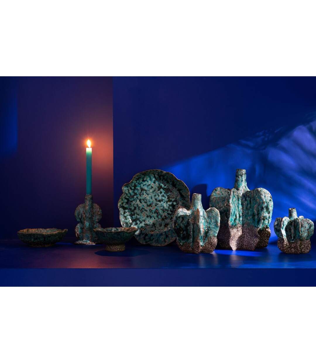 Coupelle Déco en Céramique Naga 20cm Bleu Azur-3