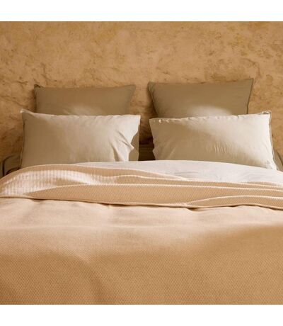 Dessus de lit coton et lin mélangés CABOURG naturel