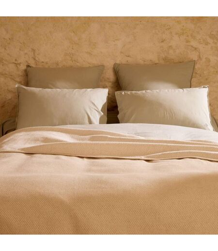Dessus de lit coton et lin mélangés CABOURG naturel