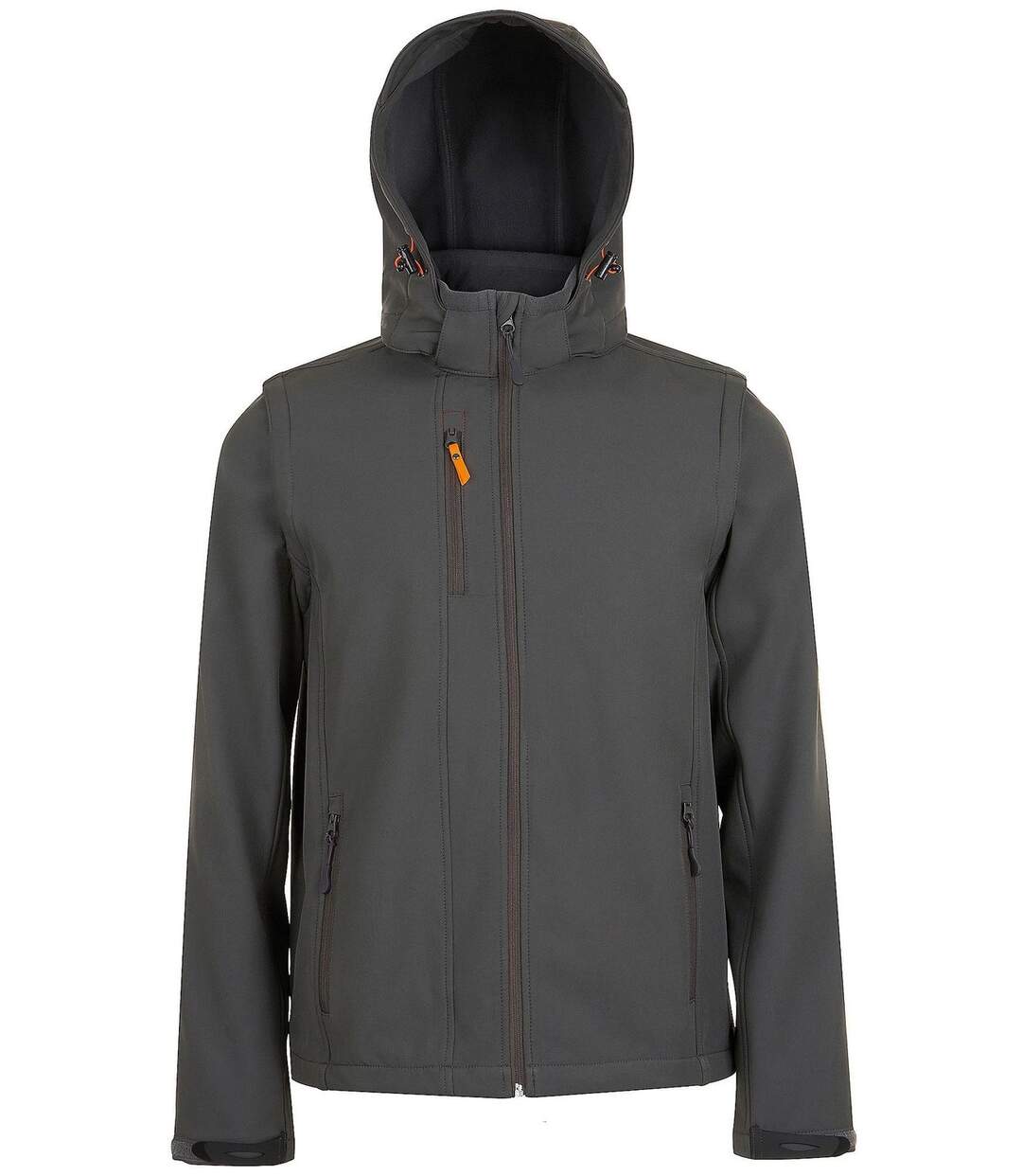 Veste softshell à capuche - manches amovibles - 01647 - gris