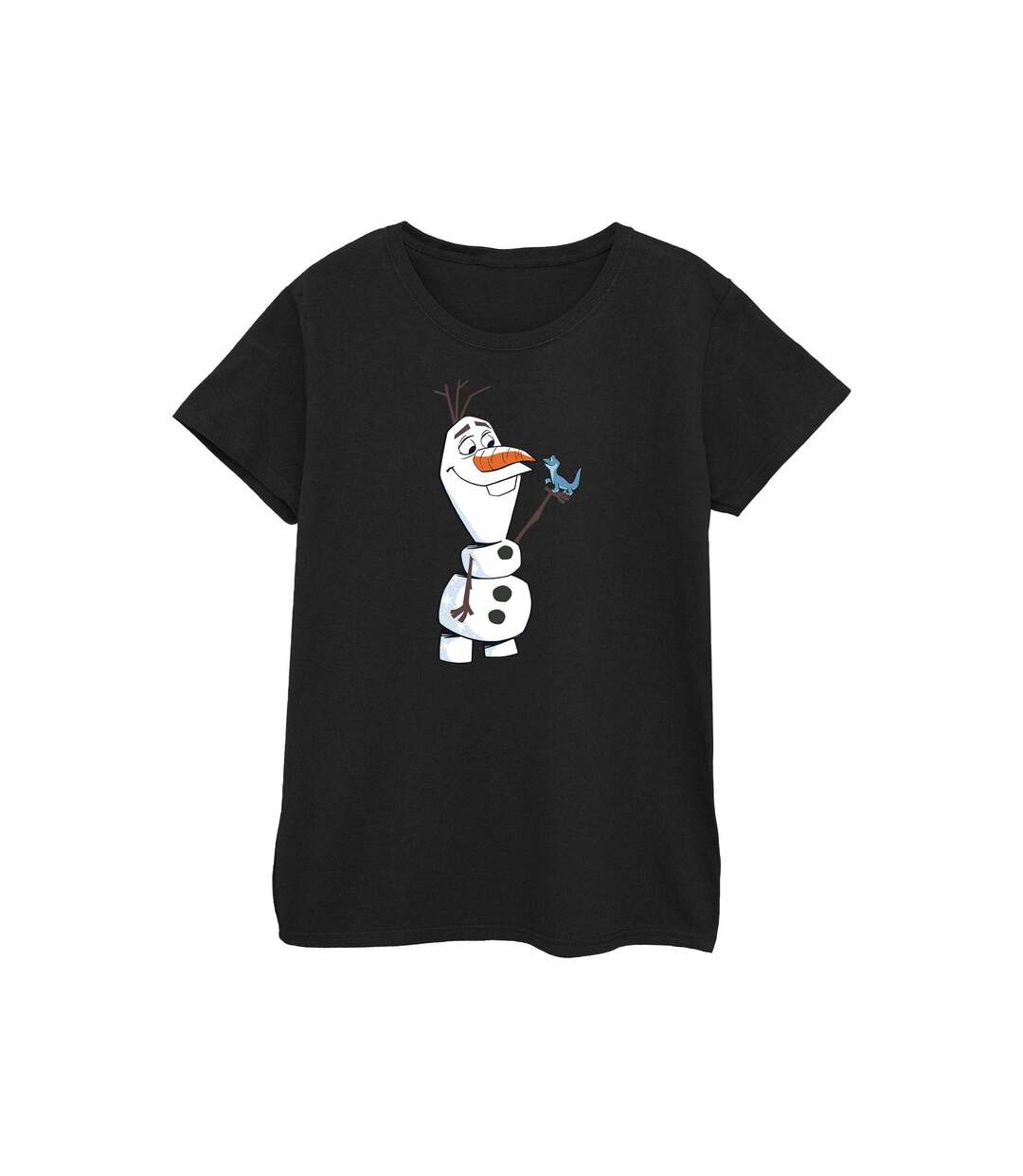 Disney T-shirt en coton Femme/Femme Frozen 2 Olaf et Salamandre (Noir) - UTBI48118-1