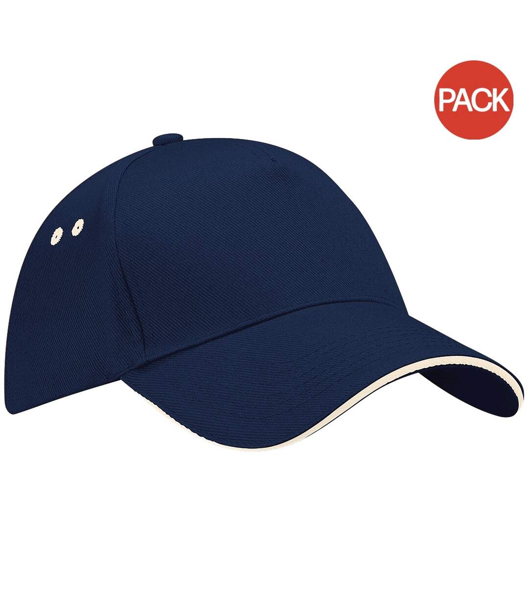 Lot de 2  Casquette adulte unisexe bleu marine/gris Beechfield-1