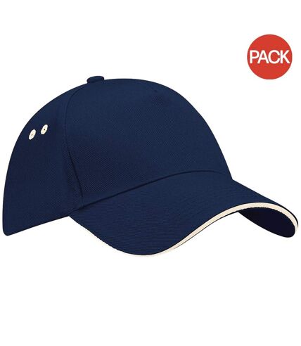 Lot de 2  Casquette adulte unisexe bleu marine/gris Beechfield