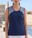 Tee-shirt sans manches TF192M Mode Directe : Débardeur fantaisie 100% coton au look marin-1