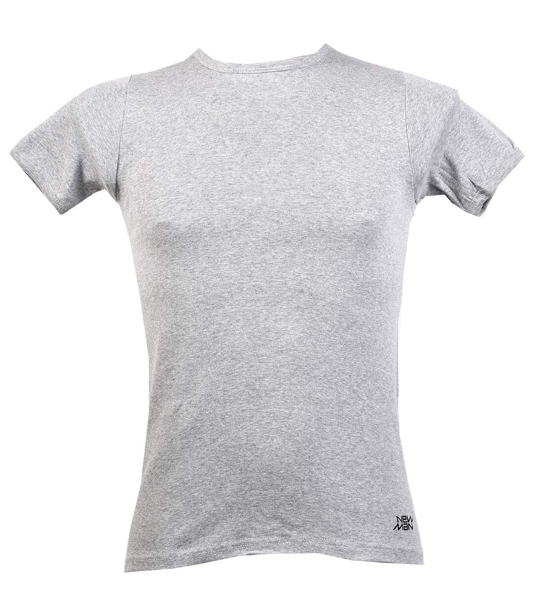 T shirt homme NEW MAN en Coton Confort et Qualité T Shirt Col Rond NEW MAN 3002 Gris-1