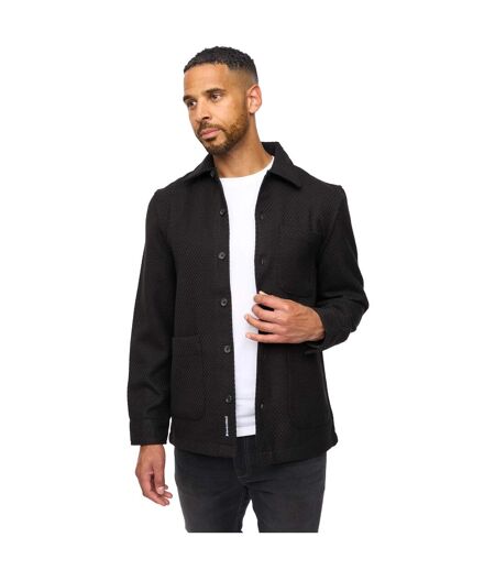 Mens Haynerson Textured Overshirt Black Bewley & Ritch