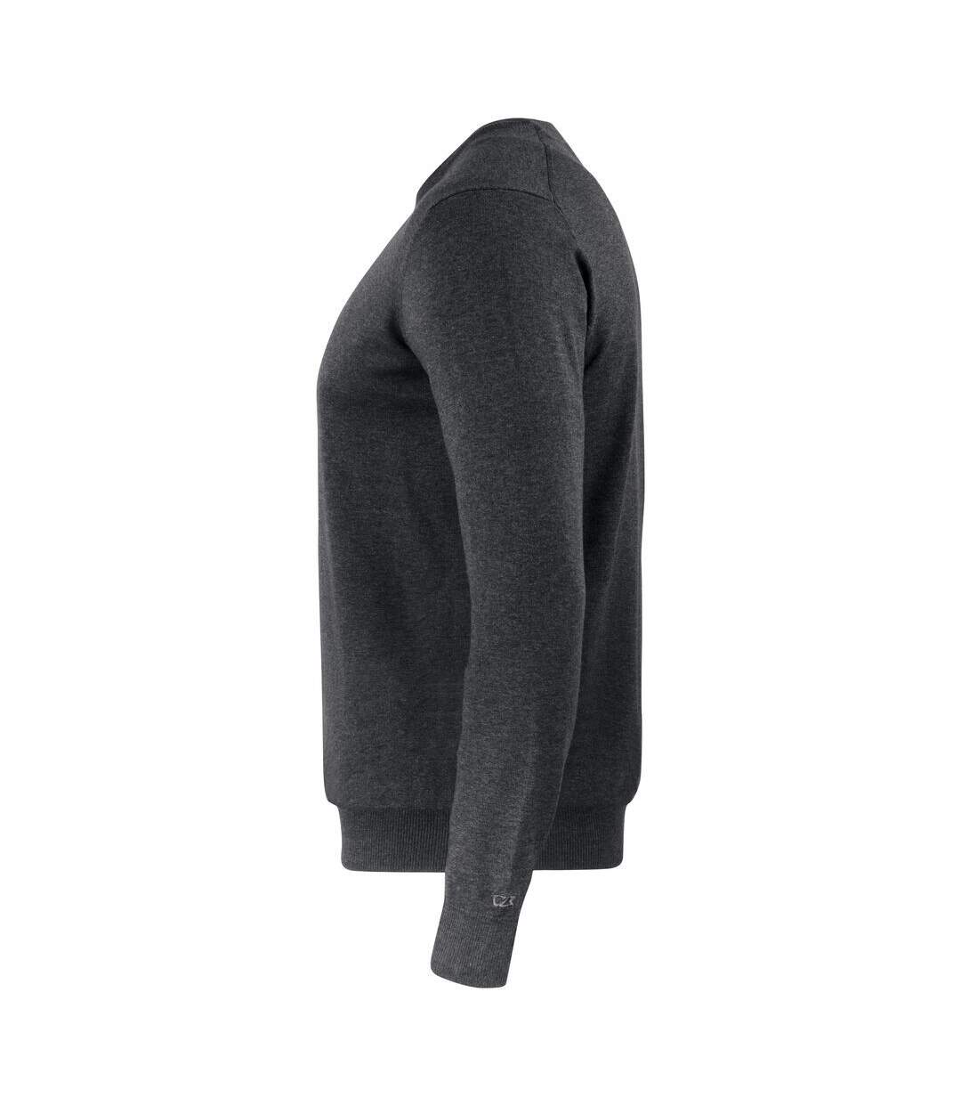 Mens Oakville Knitted Crew Neck Sweater Top Anthracite Melange, Melange Cutter & Buck-3