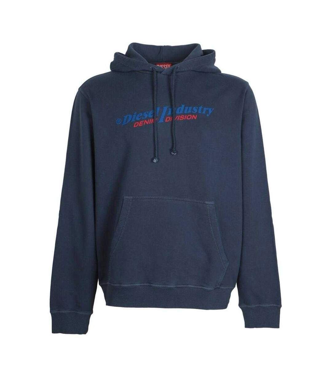 Mens Industry Denim Division Hoodie Navy Diesel-1