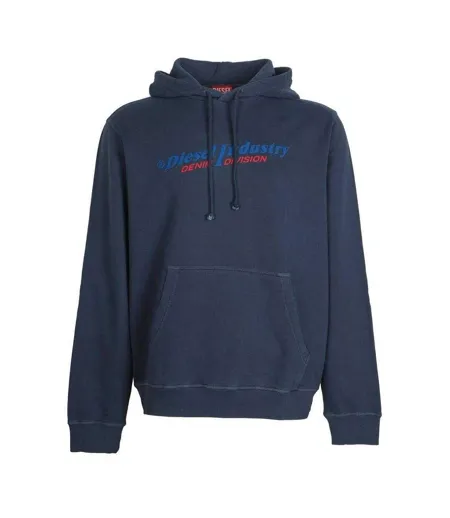 Mens Industry Denim Division Hoodie Navy Diesel