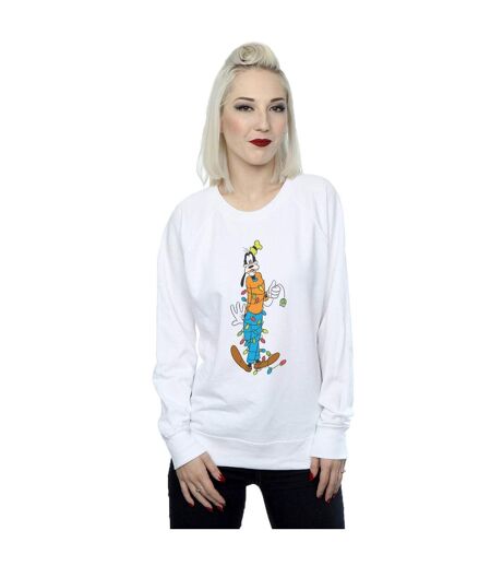 Disney Sweat Femme/Les femmes Goofy Christmas Lights (Blanc) - UTBI28113