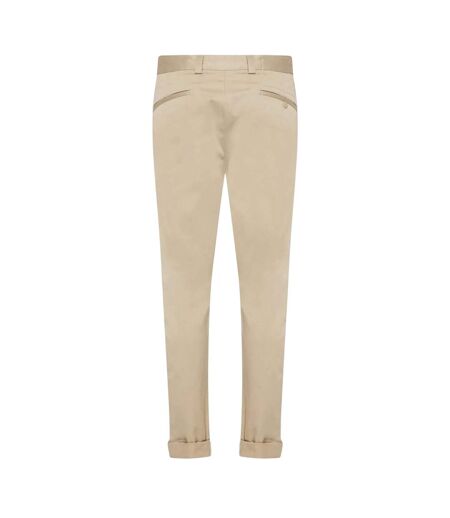 Mens Cotton Blend Slim Chinos Cream Replay