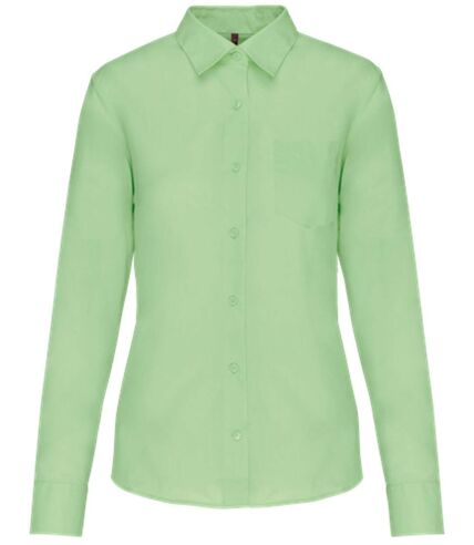 Chemise popeline manches longues - Femme - K549 - vert pistache