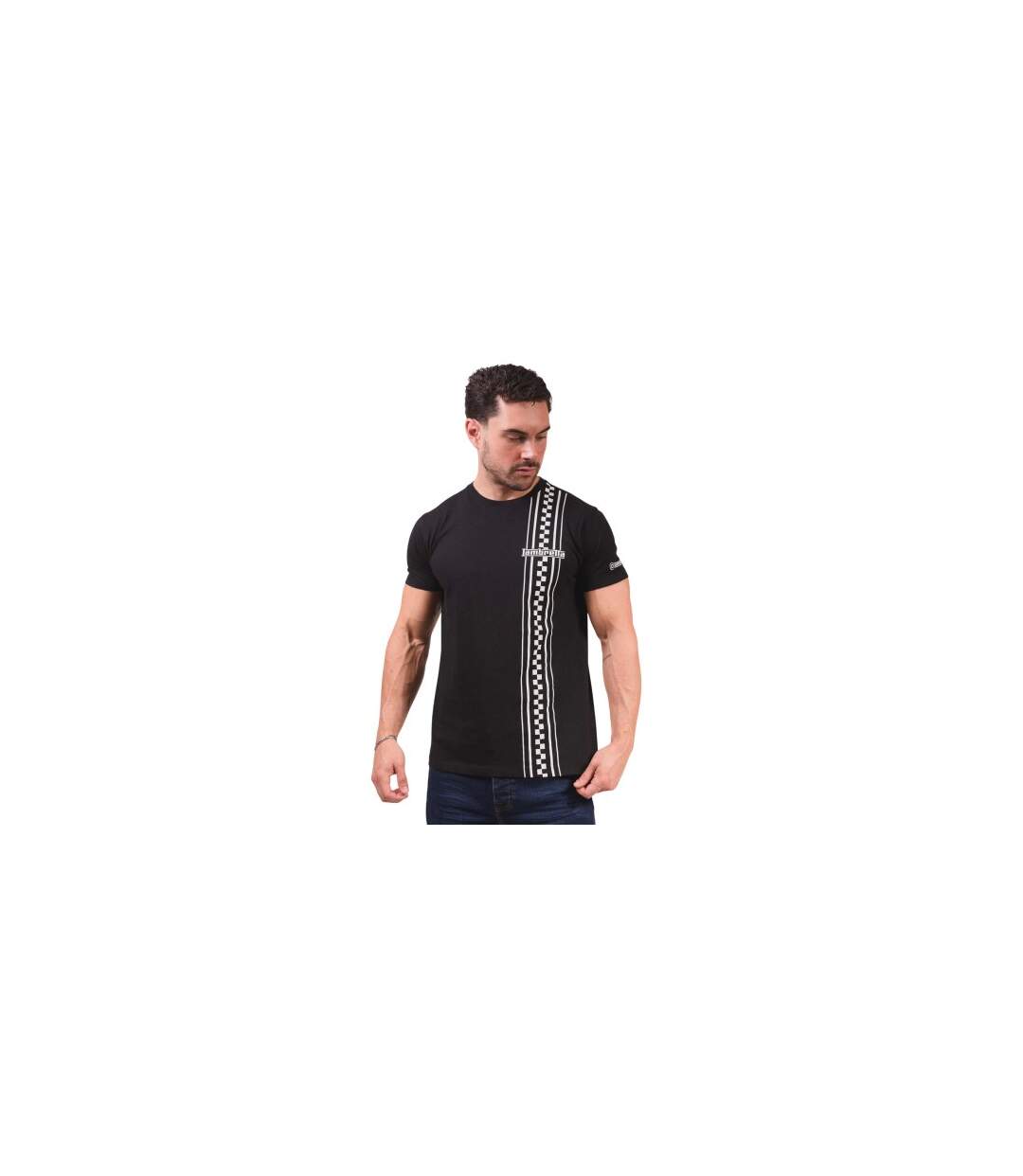 T-shirt Motif/style Rayé Homme Noir Lambretta-1