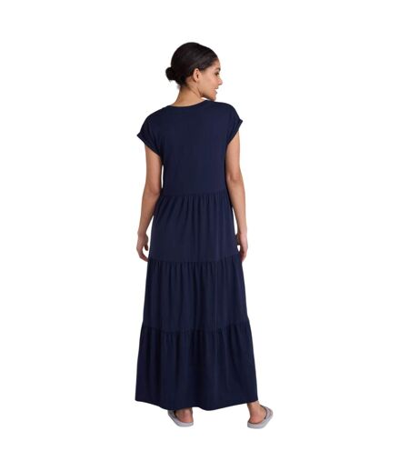 Robe longue femme bleu marine Animal