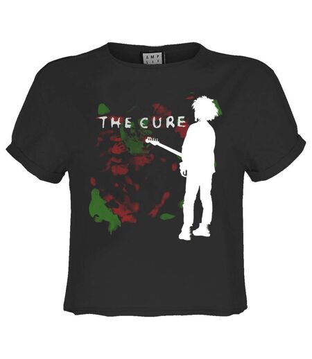 Womens/ladies the cure crop top charcoal Amplified