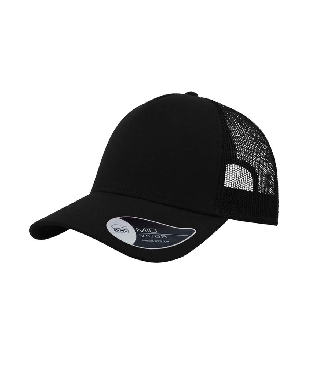 Atlantis Rapper Jersey Mid Visor Trucker Cap (Black) - UTAB205-1