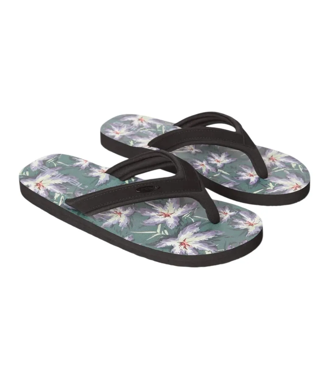Mens Jekyl Leaves Logo Flip Flops Dark Green Animal-1