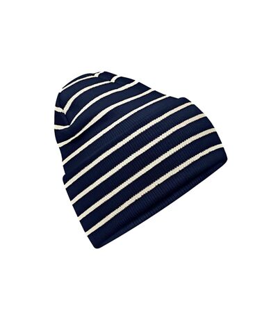 Bonnet original adulte bleu marine / blanc doux Beechfield