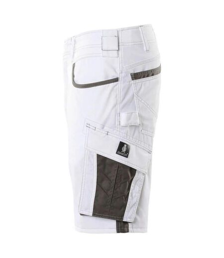 Mens Unique Work Shorts White Dark Anthracite Mascot