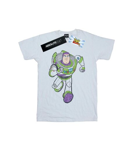 Disney Womens/Ladies Toy Story 4 Classic Buzz Lightyear Cotton Boyfriend T-Shirt (Blanc) - UTBI47043