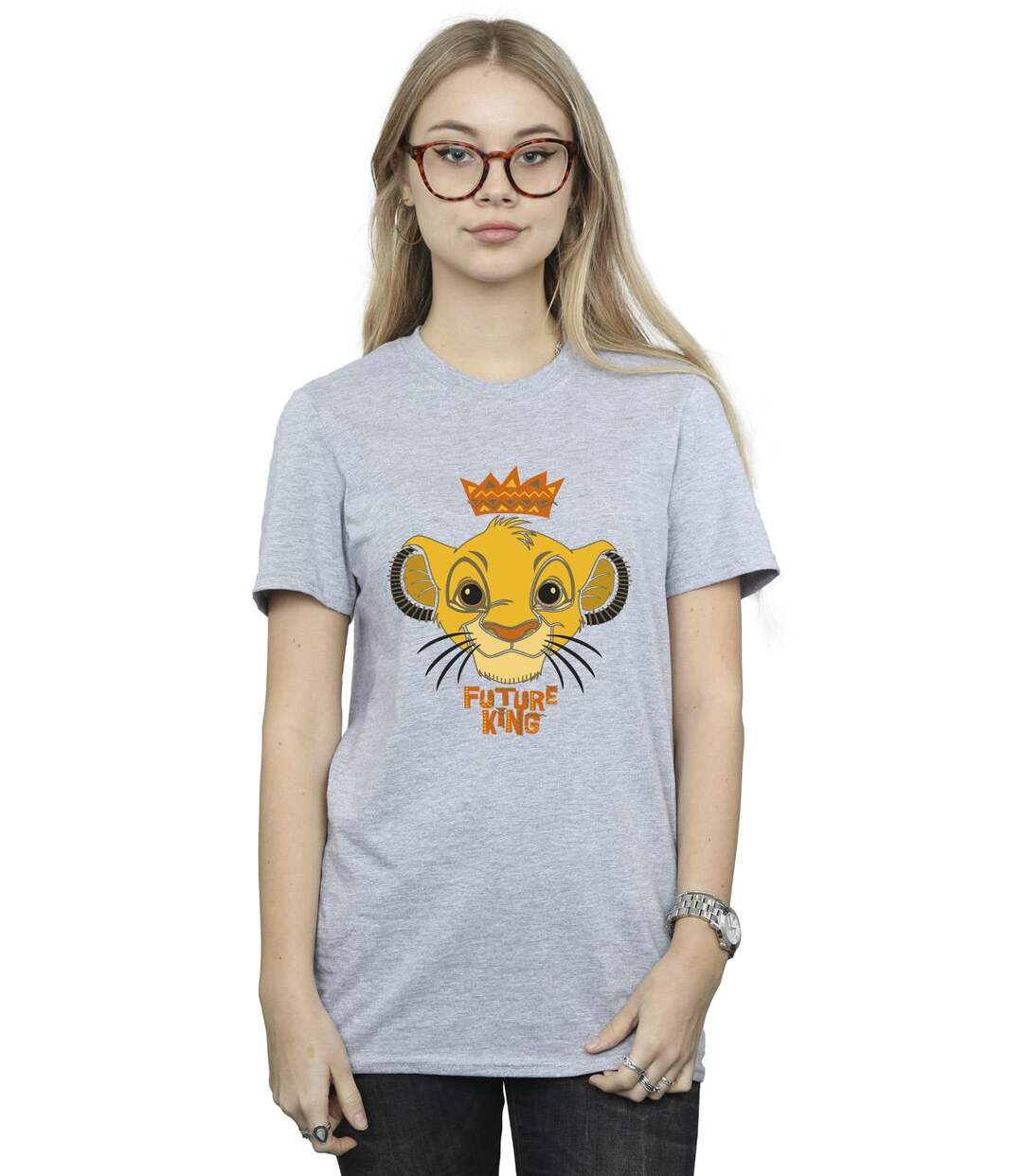 Disney Womens/Ladies The Lion King Future King Cotton Boyfriend T-Shirt (Gris sportif) - UTBI18268-2
