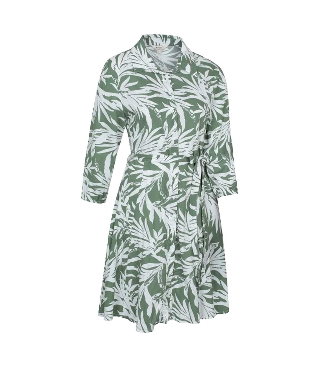 Womens/ladies porto woven button through shirt dress khaki green Mountain Warehouse-3