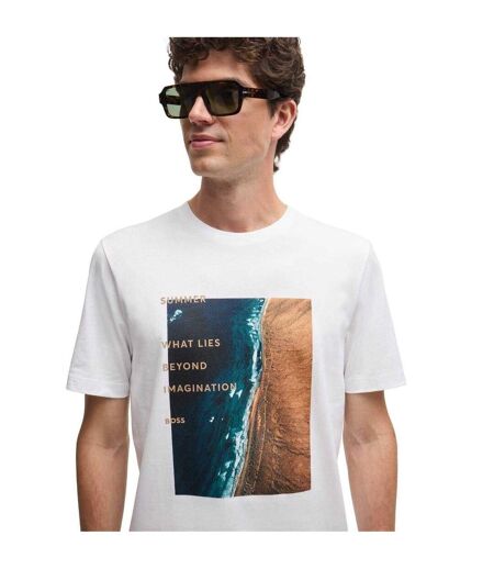 T-shirt What Lies Beyond Imagination Homme Blanc Boss