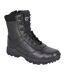 Mens Tiger Leather Combat Boots Black Grafters-1