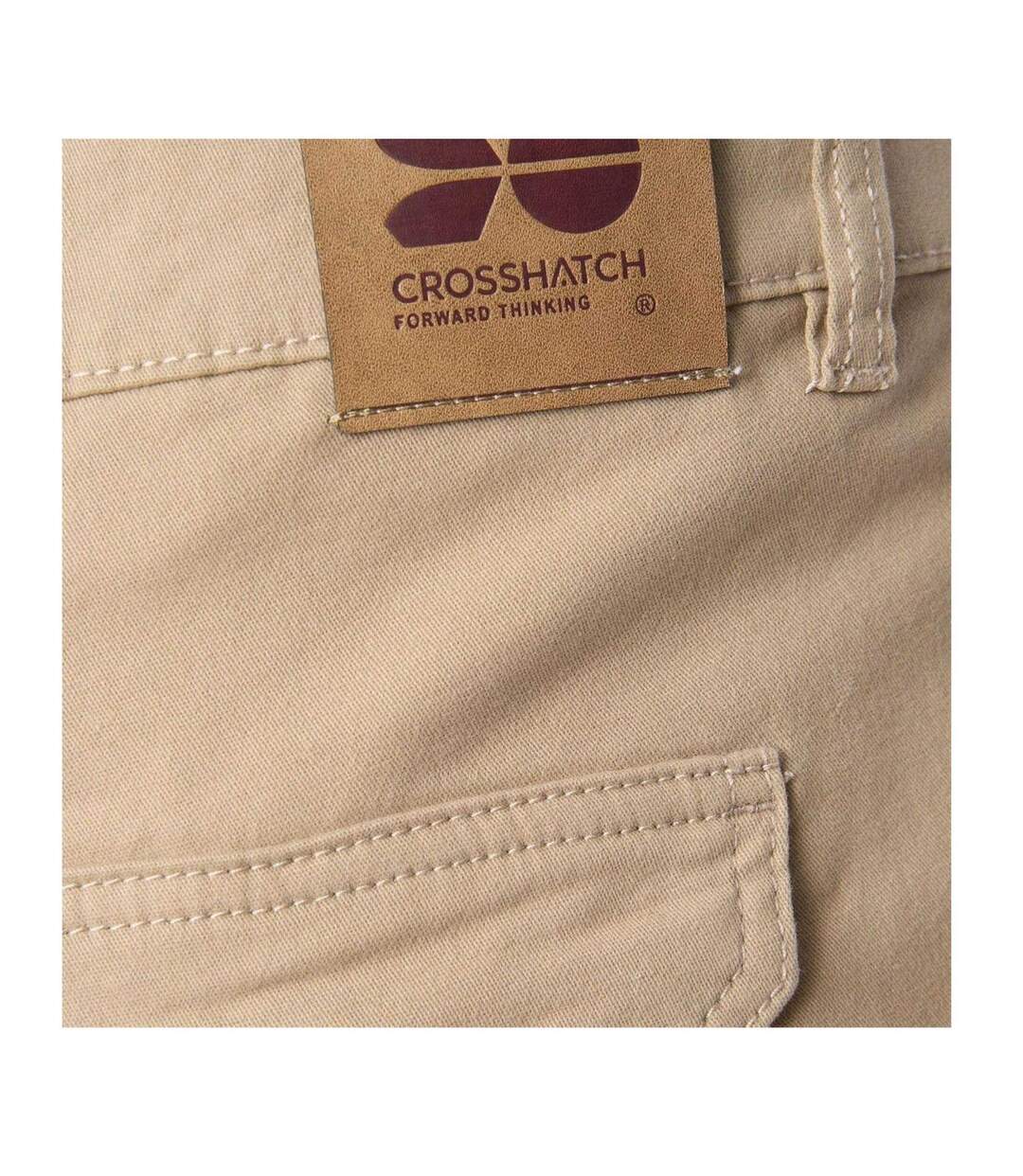 Pantalon À Poches Décontracté Homme Beige Gris Crosshatch-4