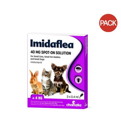 Pack of 3  Imidaflea cat flea treatment  one size purple/white Chanelle