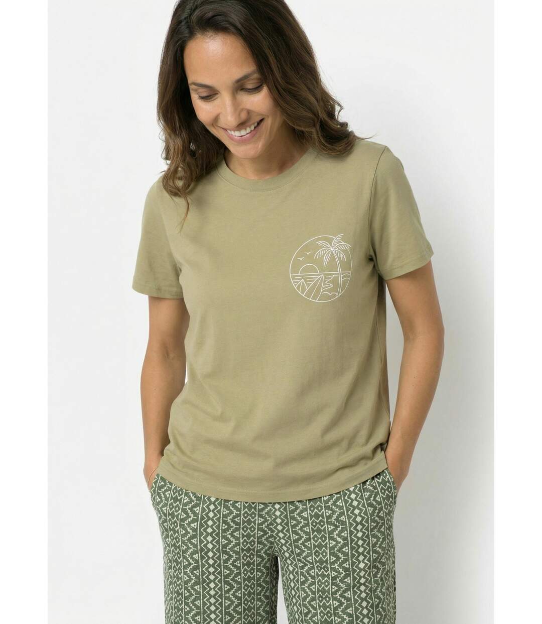T-shirt manches courtes broderie sunset-1