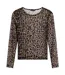 Womens/ladies Leopard Print Mesh Long-sleeved T-shirt Brown Beige Tommy Jeans-2