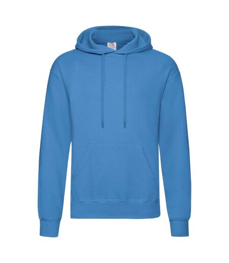 Mens Classic Hoodie Azure Blue Fruit Of The Loom