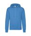 Mens Classic Hoodie Azure Blue Fruit Of The Loom-1