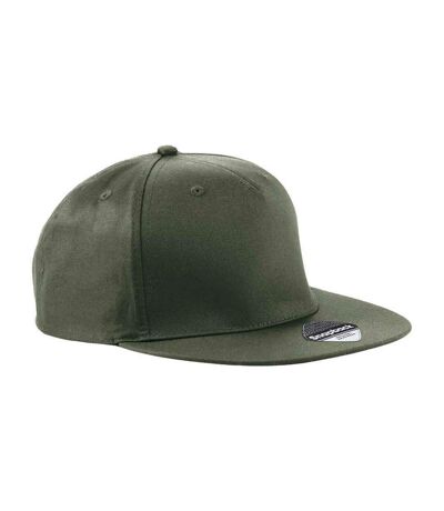 Unisex 5 panel retro rapper cap olive green Beechfield