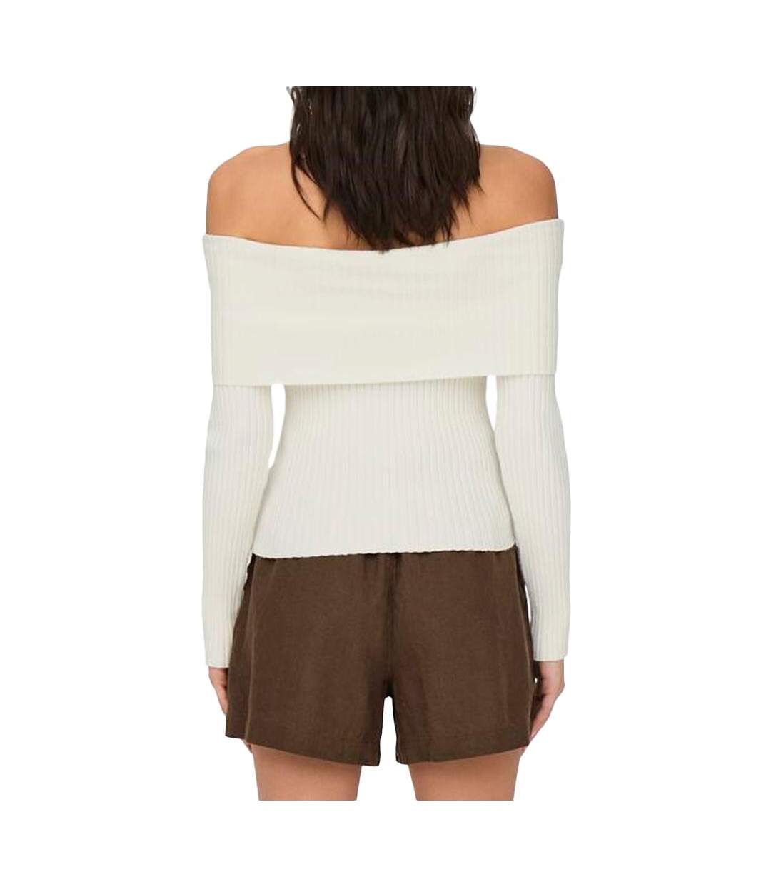 Pull en maille blanc femme jdy shoulder - s-2