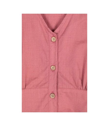 Womens/ladies Riviera Button Through Midi Dress Pink Mountain Warehouse