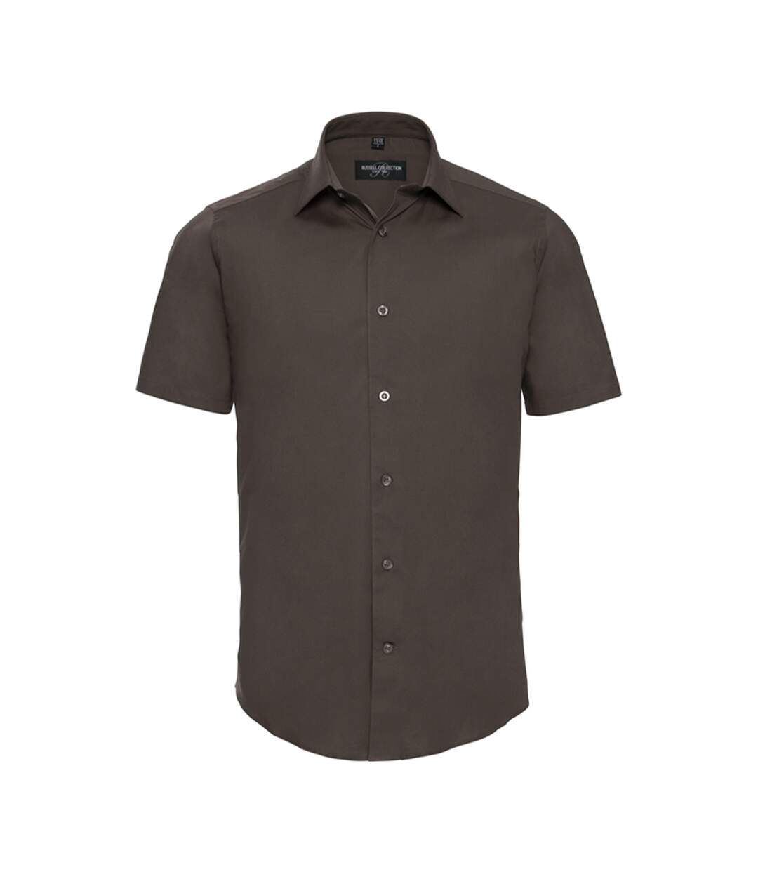 Chemise Manches Courtes Homme Chocolat Russell Collection-1